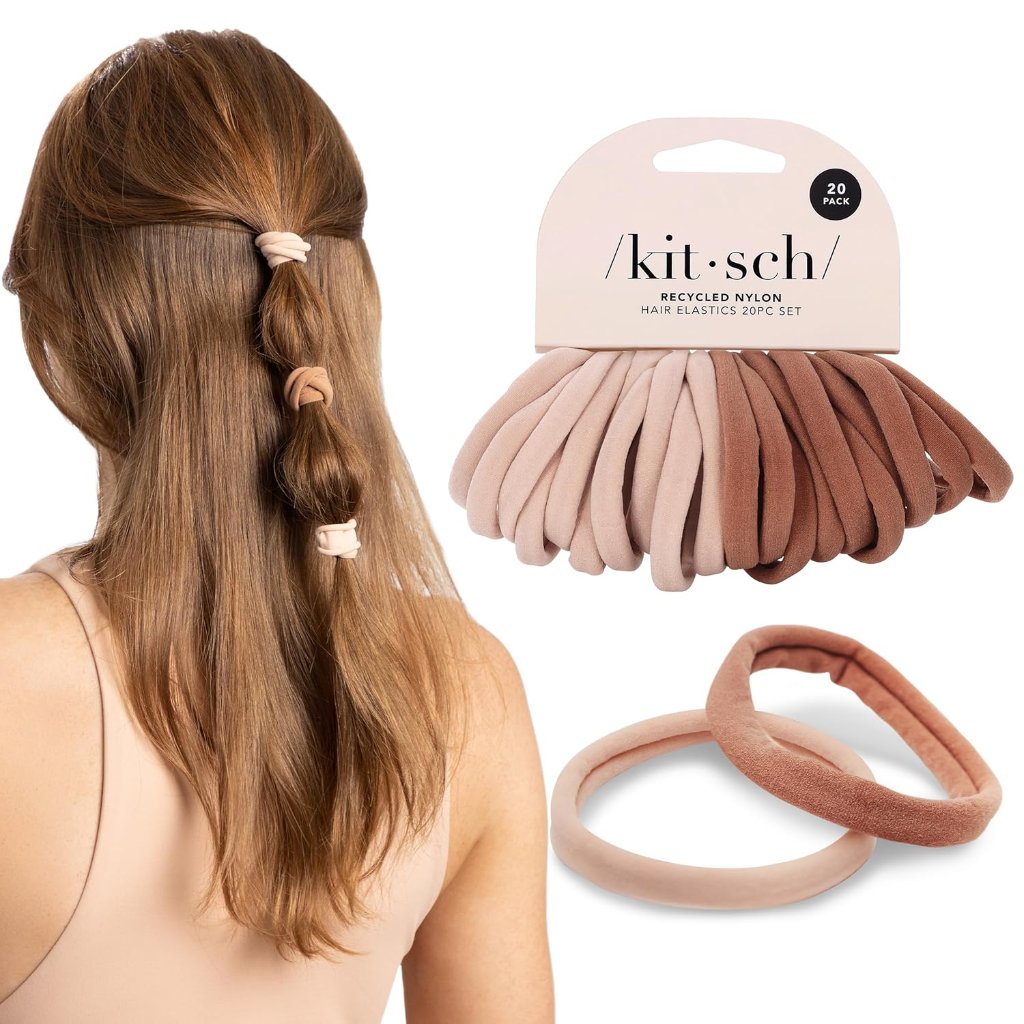 Strong  Stretchy Blush Hair Ties  20 Pack For All Hair Types No Damage